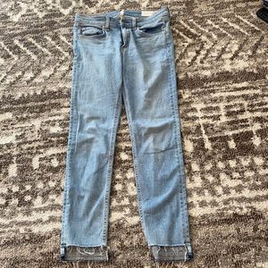 Rag & Bone JEAN Skinny Capri Stagger Raw